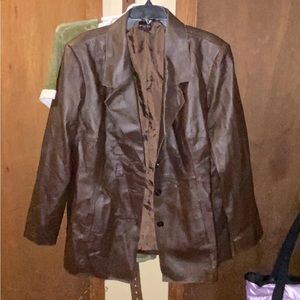 Brown leather jacket